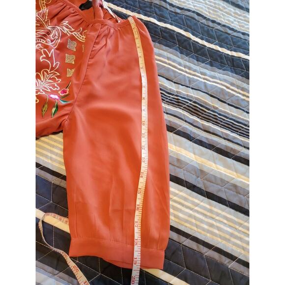 NEW Soft Surroundings Size MP Medium Petite Coral Embroidered Blouse - Picture 11 of 11